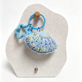 Crochet Blue Shell Keychain